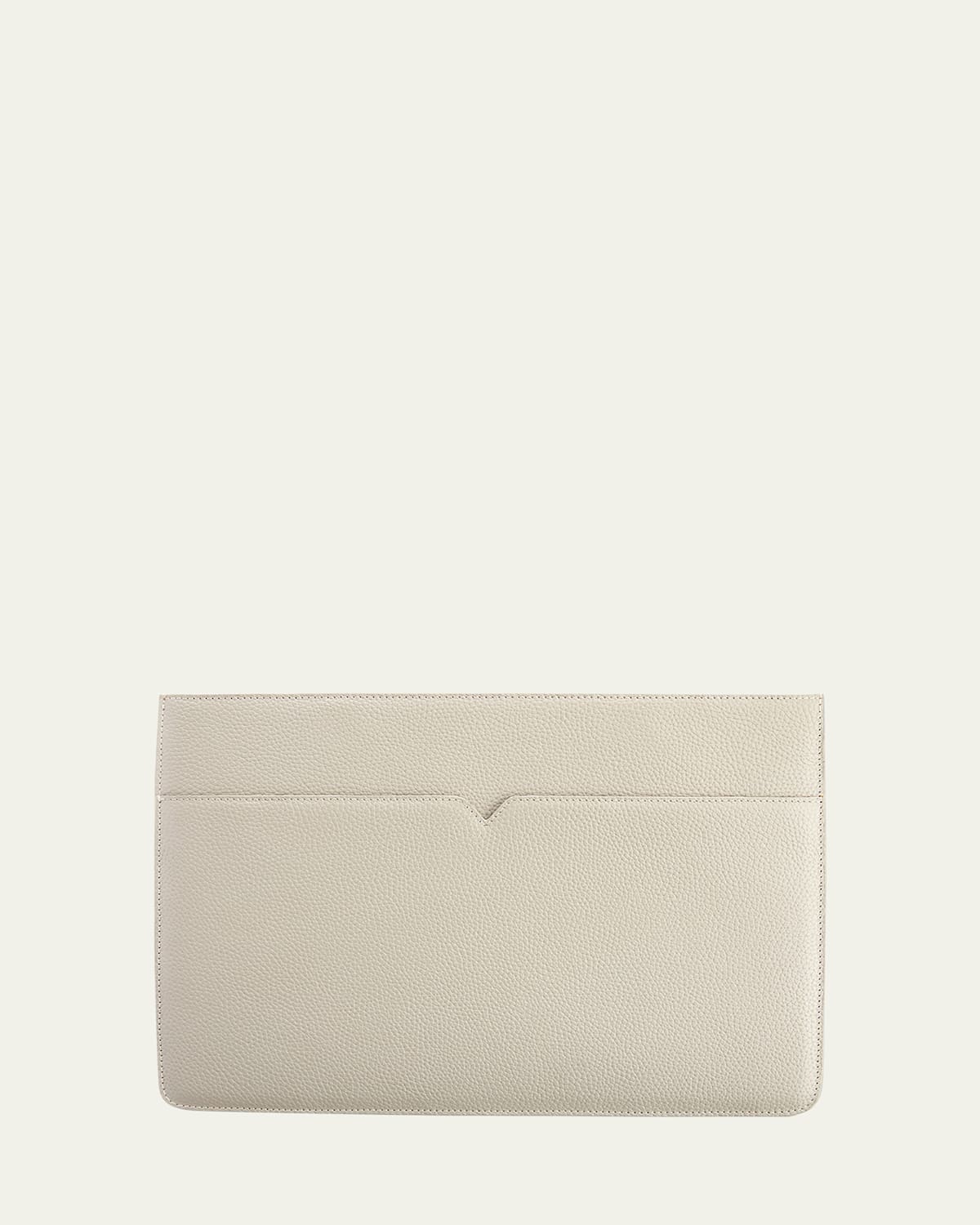 Royce New York Personalized Leather 13" Laptop Sleeve In Taupe