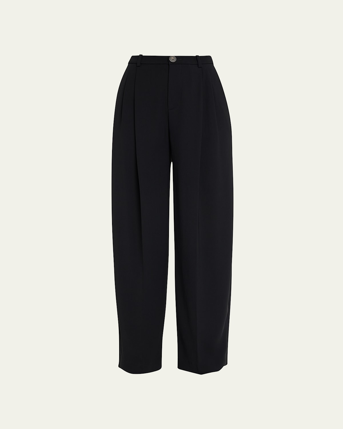 Vince Drop-waist Pleated Crepe Trousers In Black