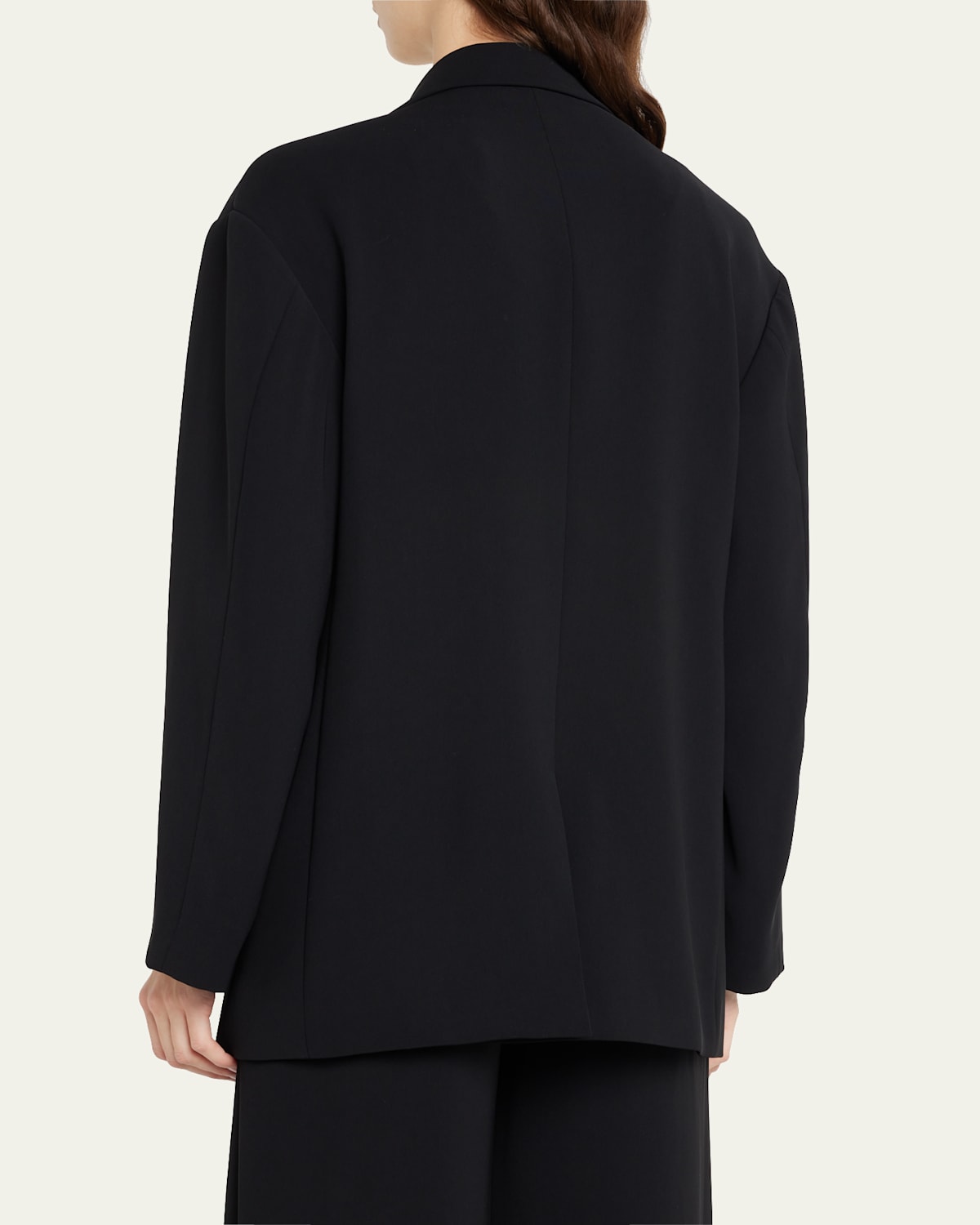 Double-Breasted Crepe Boyfriend Blazer