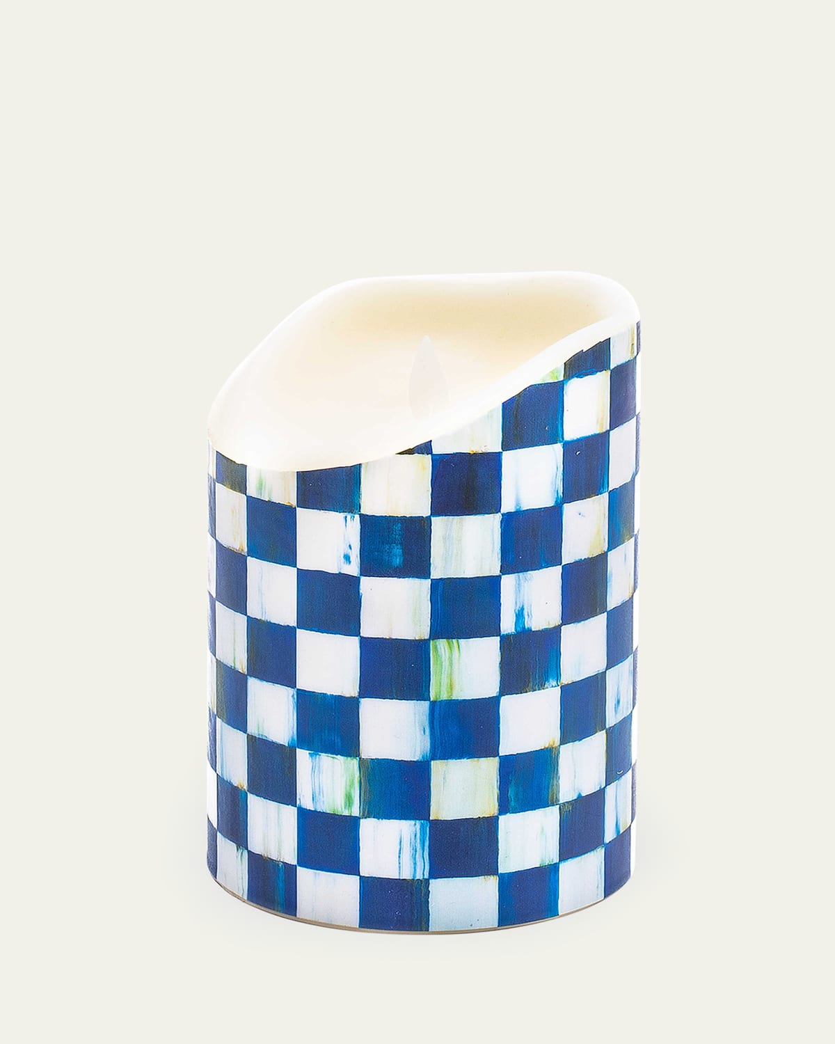 MacKenzie-Childs Royal Check Flicker Pillar Candle - 6" | Thumbnail 3 MacKenzie-Childs Royal Check Flicker Pillar Candle - 6" | Thumbnail 3