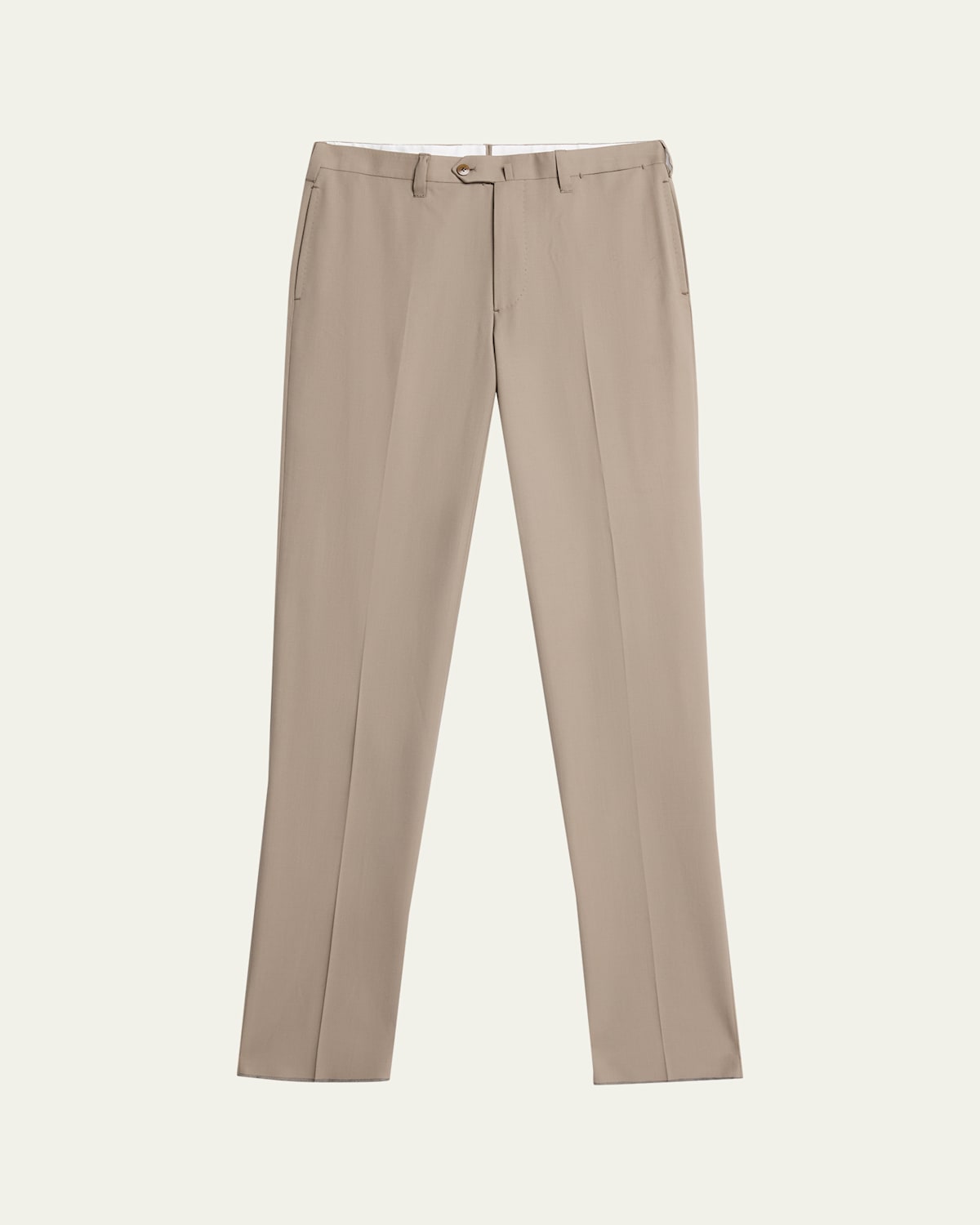 Cesare Attolini Men's Super 150's Wool Flat-front Trousers In Gold
