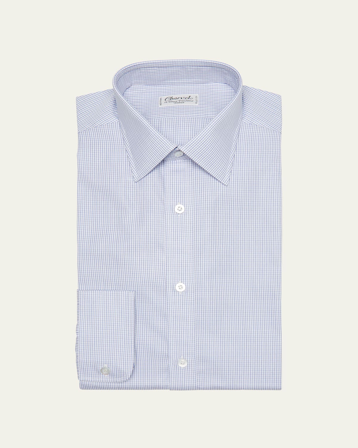 Men's Micro-Check Cotton Dress Shirt