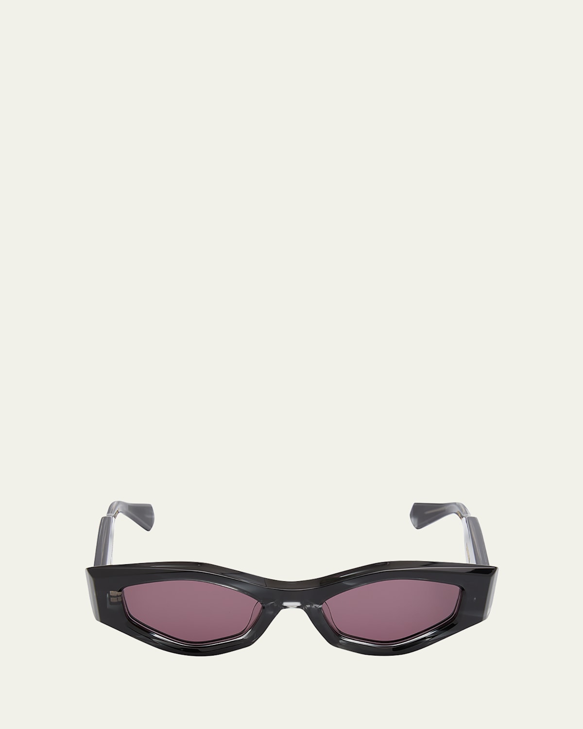 Valentino Tre Acetate & Titanium Cat-eye Sunglasses In Translucent Black Swirl
