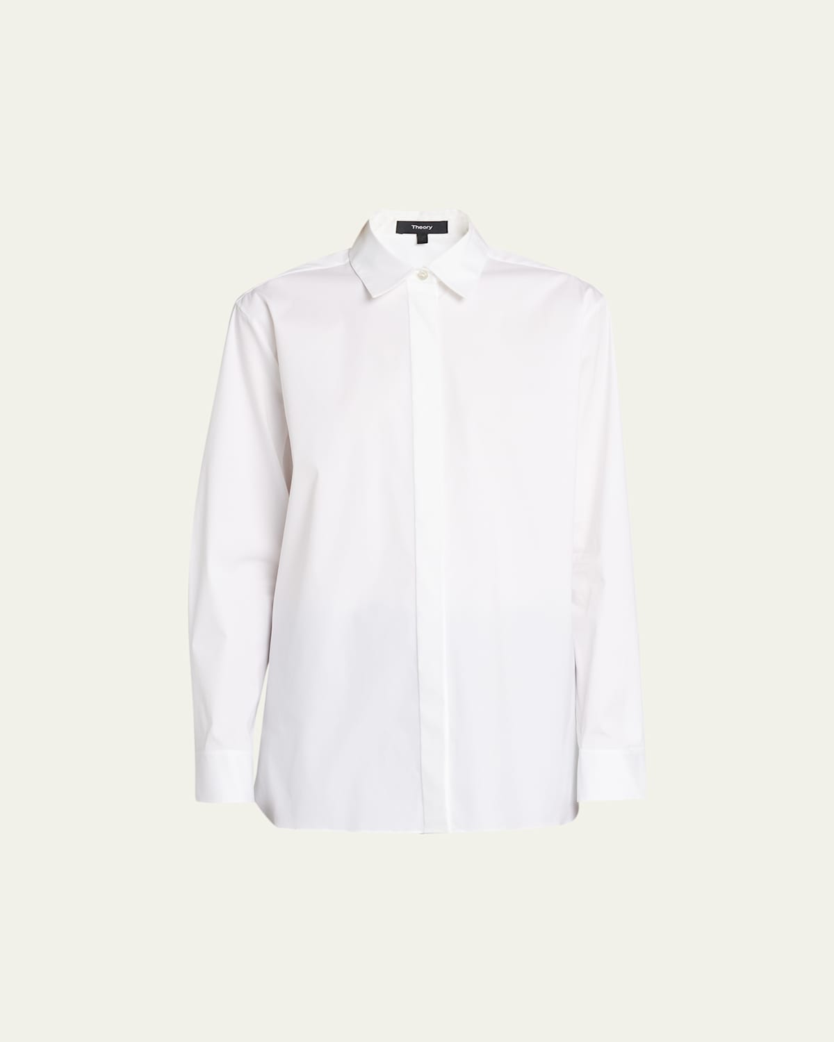 Theory Classic Button-front Boyfriend Shirt In White