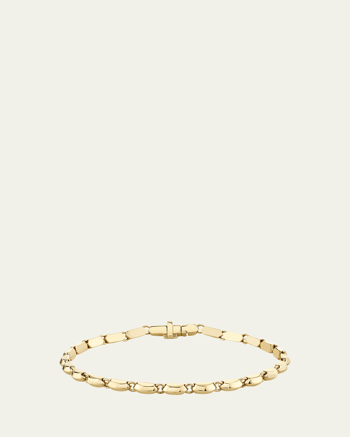 Single Row Cleo Knife Edge Link Bracelet in 18K Gold