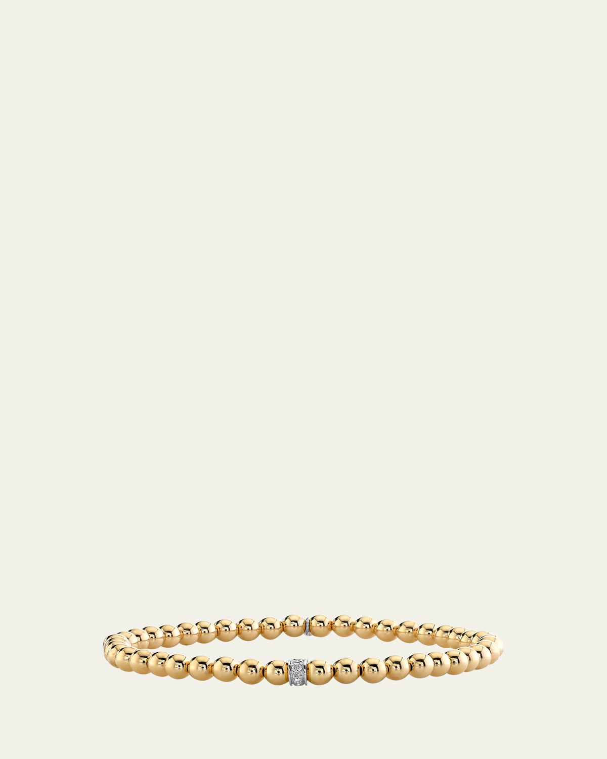 Sydney Evan 4mm Pave Ball on 14K Yellow Gold Round Bead Bracelet