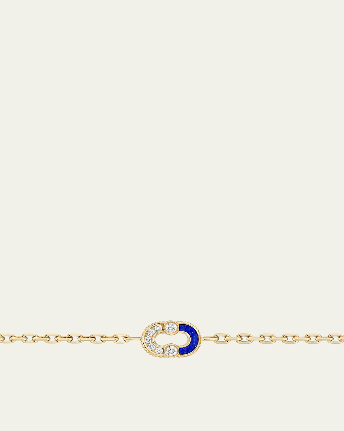 Viltier Magnetic Semi Lapis Lazuli Bracelet with Diamonds