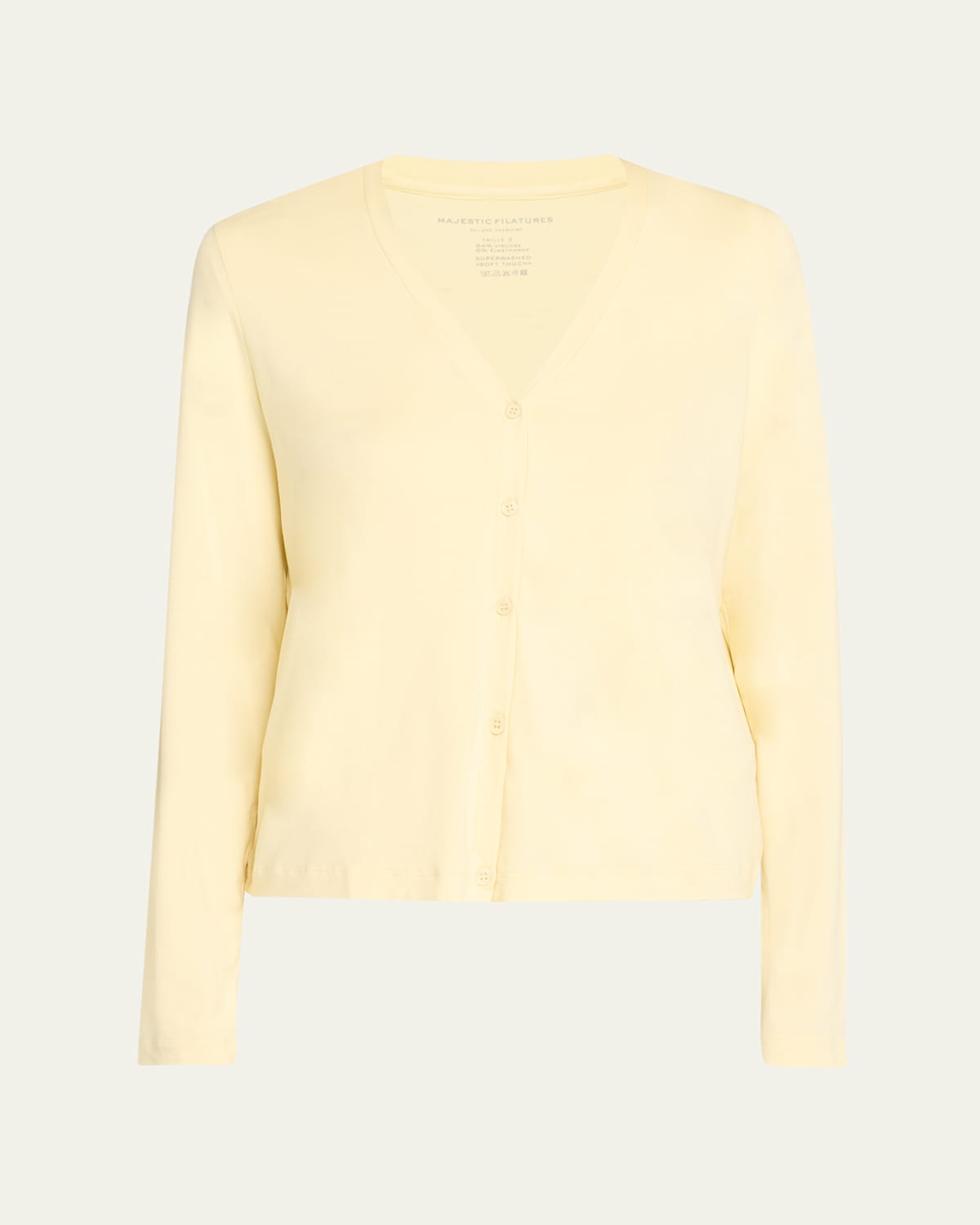 MAJESTIC SOFT TOUCH BUTTON-FRONT CARDIGAN 