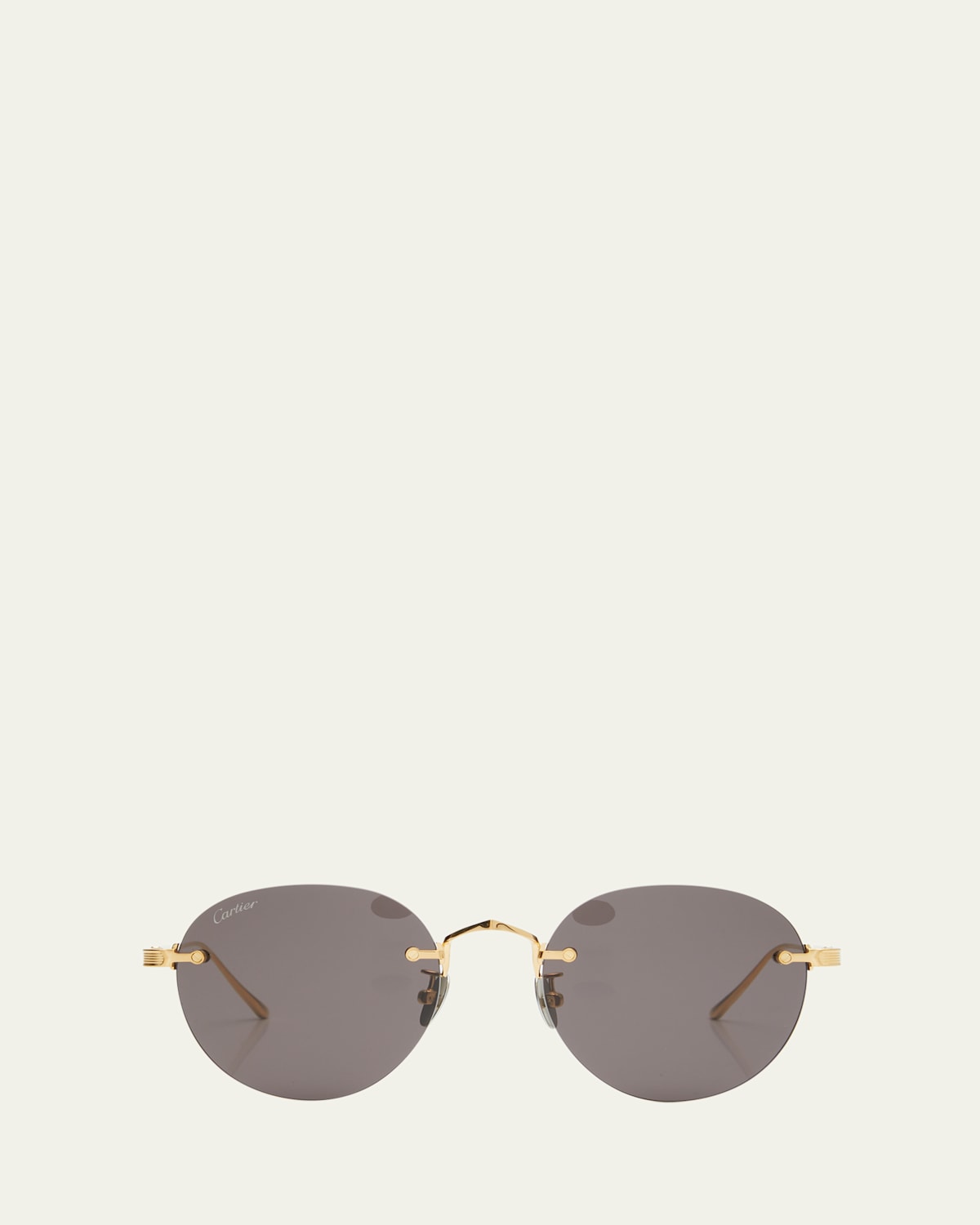 Men's Round Rimless Metal Sunglasses
