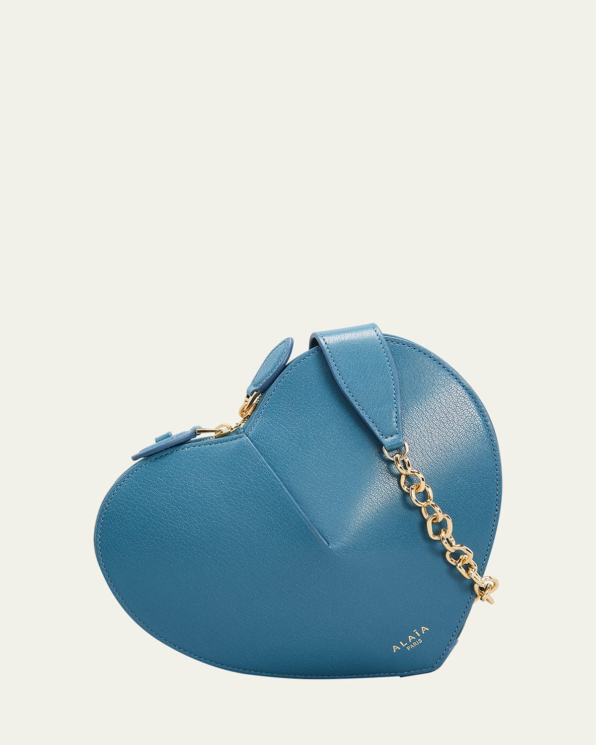 Le Coeur Zip Leather Chain Shoulder Bag