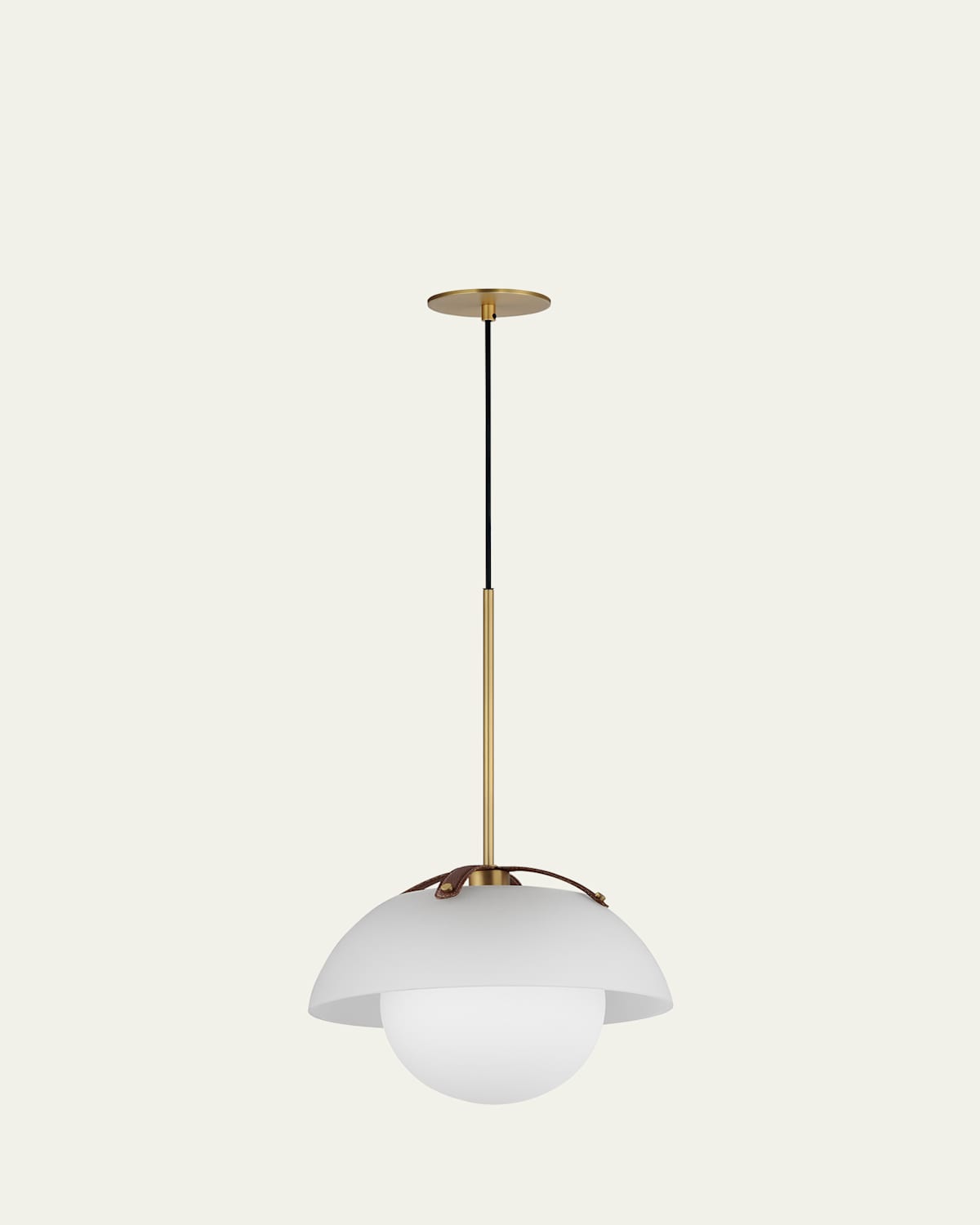 Studio M Mat Sanders Design From  Domain 14" Pendant Frost/natural Aged Brass In Natural Aged Brass