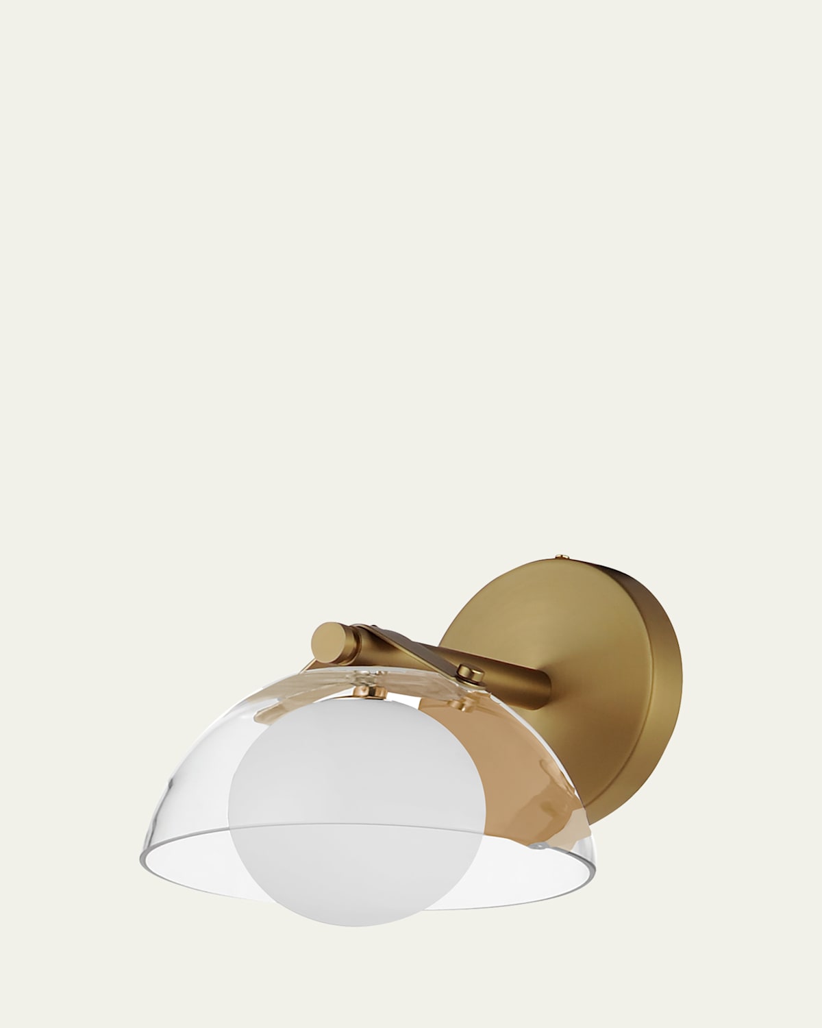 Studio M Mat Sanders Design From  Domain 1-light Wall Sconce - Clear/black Nickel In Natural Aged Brass