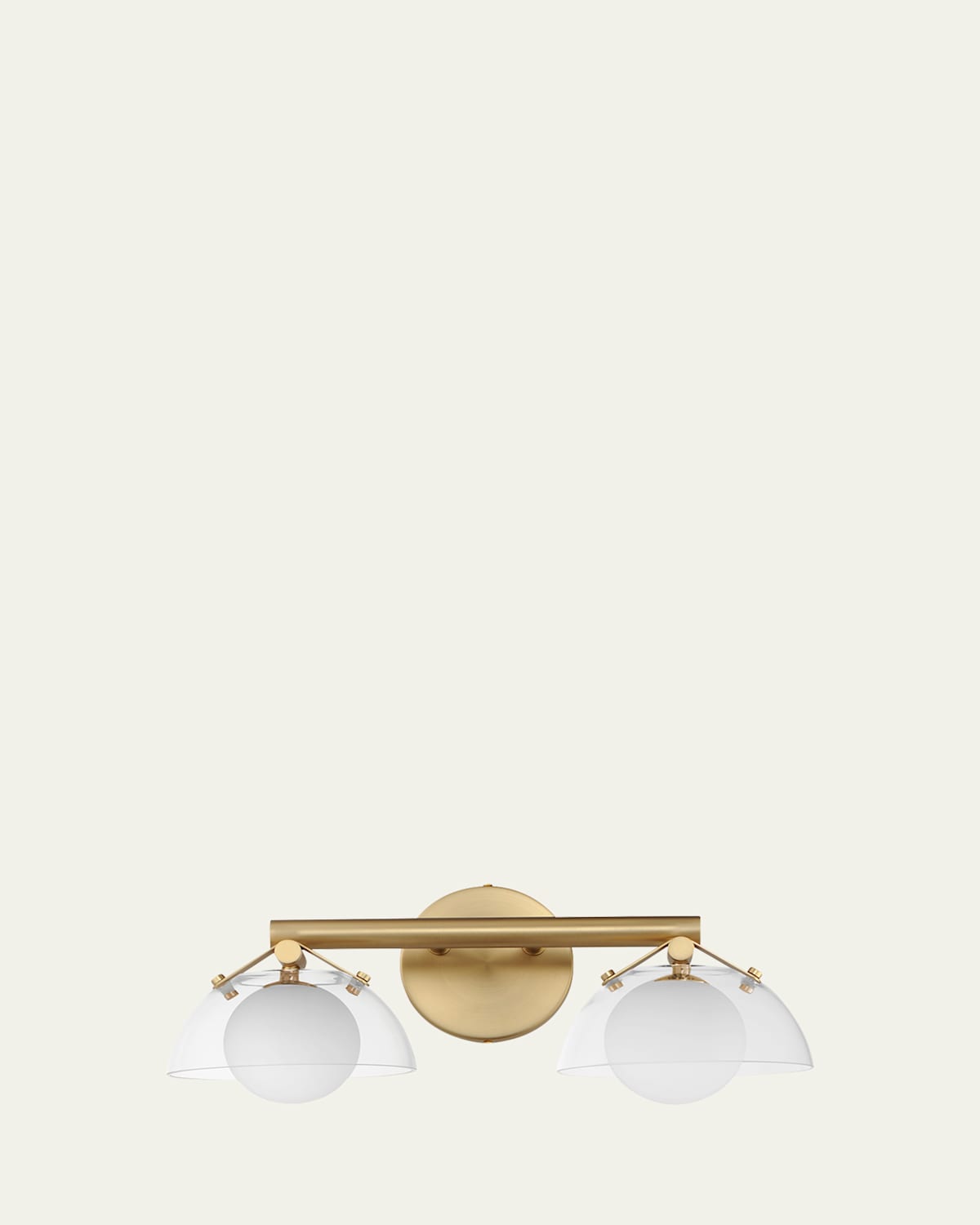 Studio M Mat Sanders Design From  Domain 2-light Wall Sconce - Clear/black In Natural Aged Brass