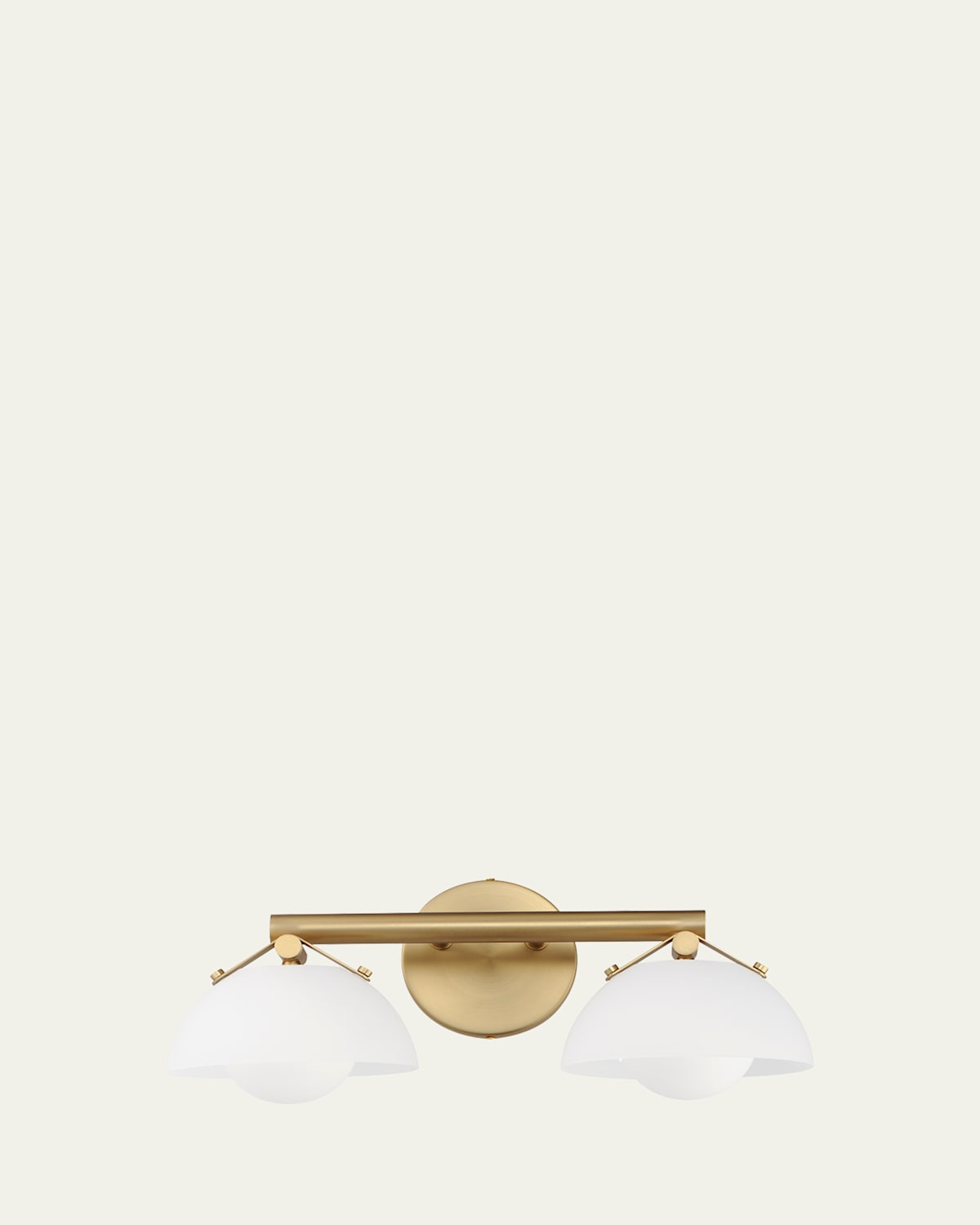 Studio M Mat Sanders Design From  Domain 2-light Wall Sconce - Frost/black In Natural Aged Brass