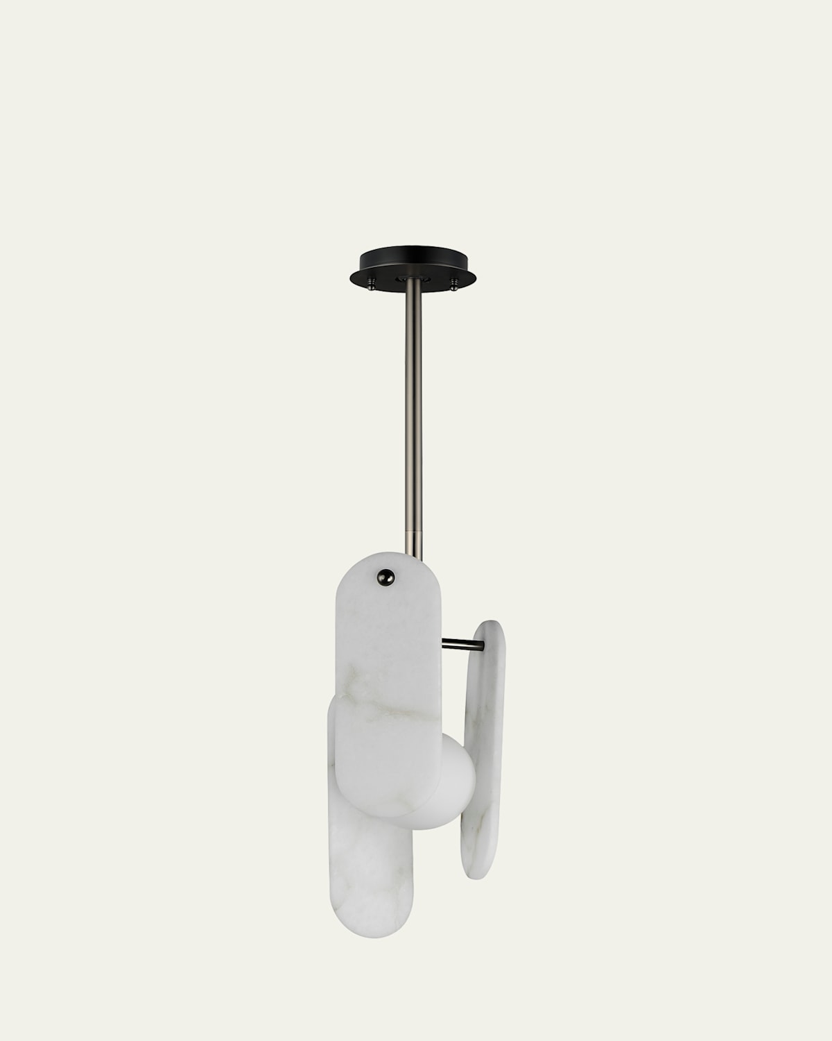 Studio M Nina Magon Design From  Megalith Stem Hung Pendant Spanish Alabaster In Gunmetal