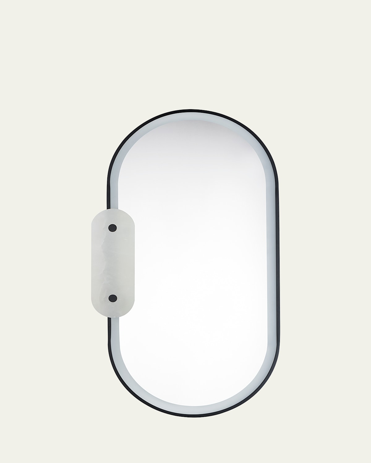 Studio M Nina Magon Design From  Stonewall White Alabaster Led Mirror In Black