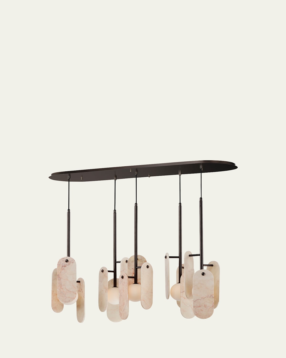 STUDIO M X NINA MAGON DESIGN FROM STUDIO M MEGALITH 5-LIGHT PENDANT ROSE JADE ONYX 