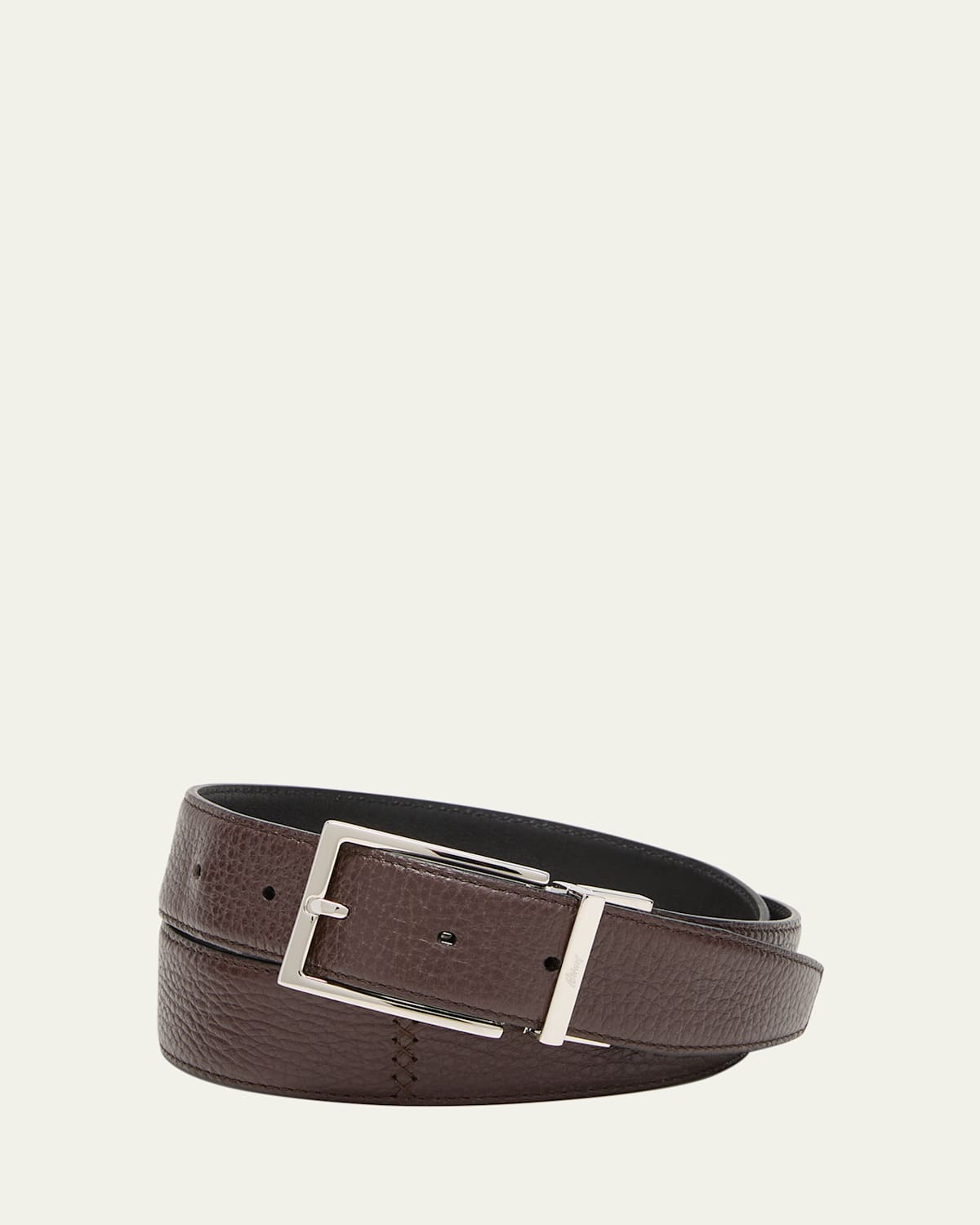 Men's Grained Leather Reversible Belt, 35mm