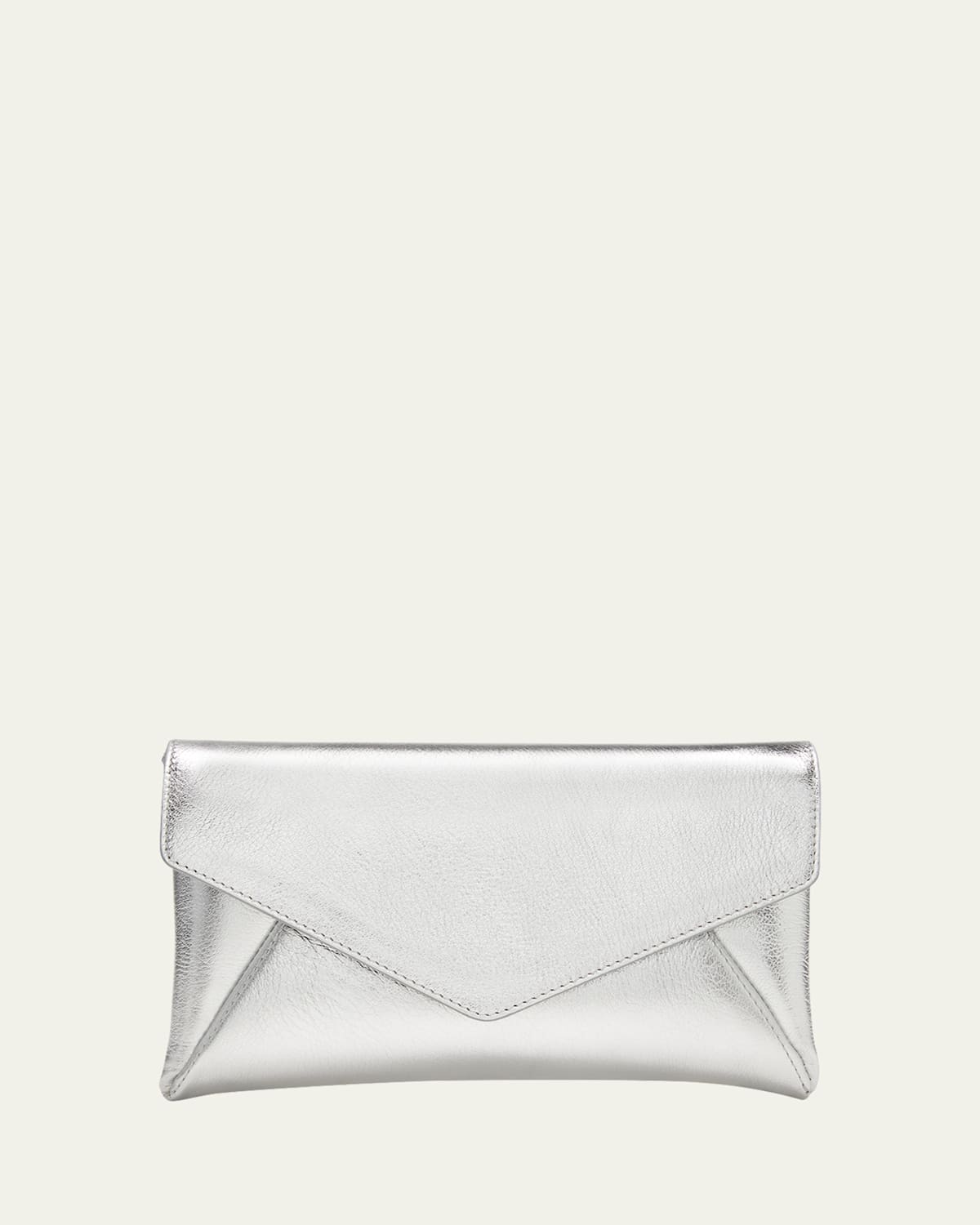 Stuart Weitzman Mini Envelope Metallic Leather Clutch Bag