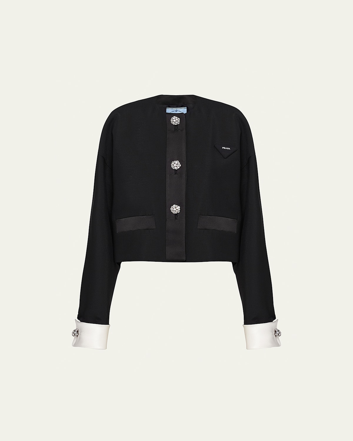 Prada Kid Mohair Jacket In Nero