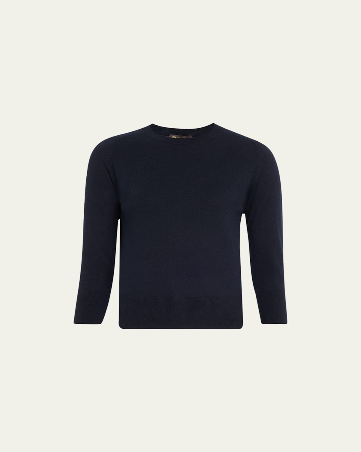 Loro Piana Girocollo Manica Neo Piuma Cashmere Sweater In Blue Navy