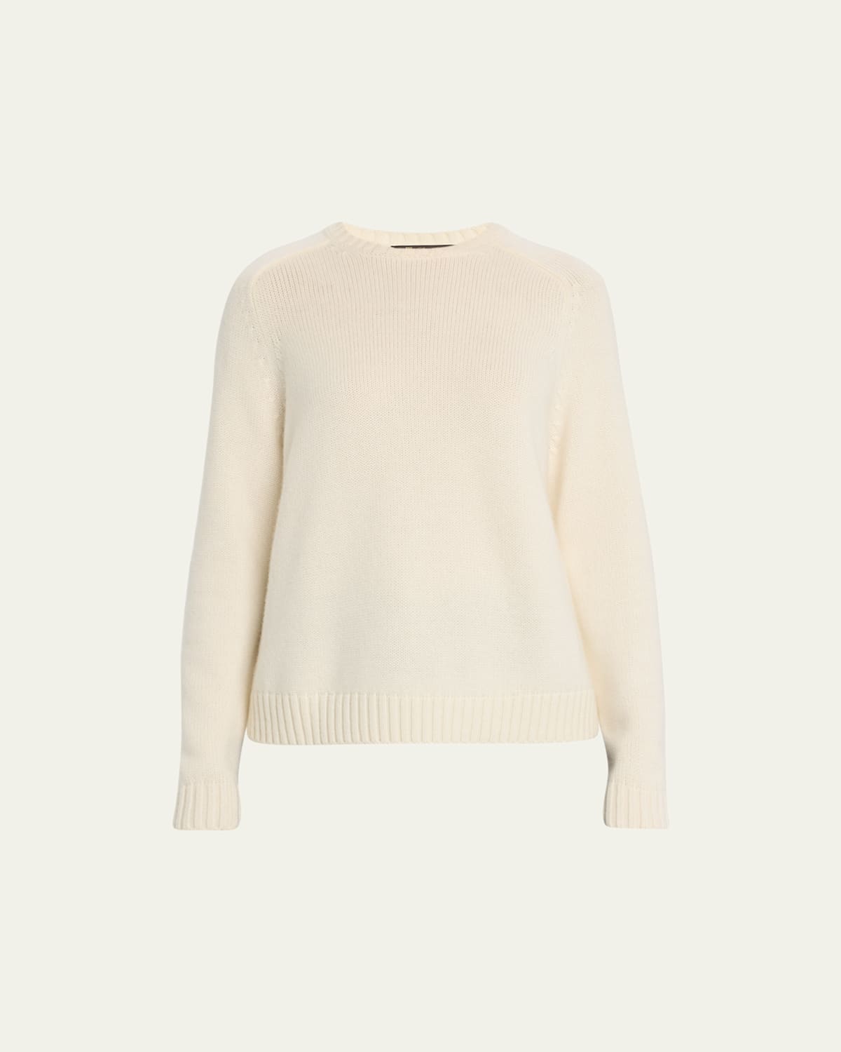 Loro Piana Neo Parksville Cashmere Crewneck Sweater In Biancore