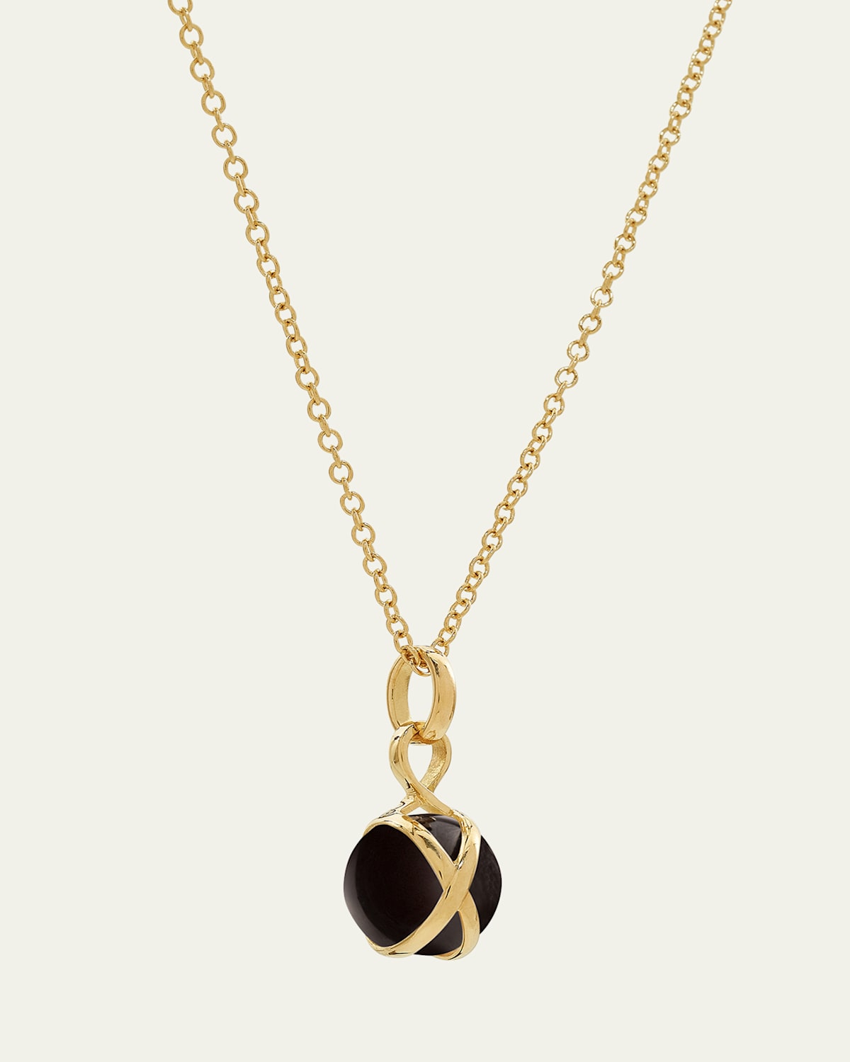 Prisma 18k Gold & Black Agate Large Pendant Luxe Chain Necklace