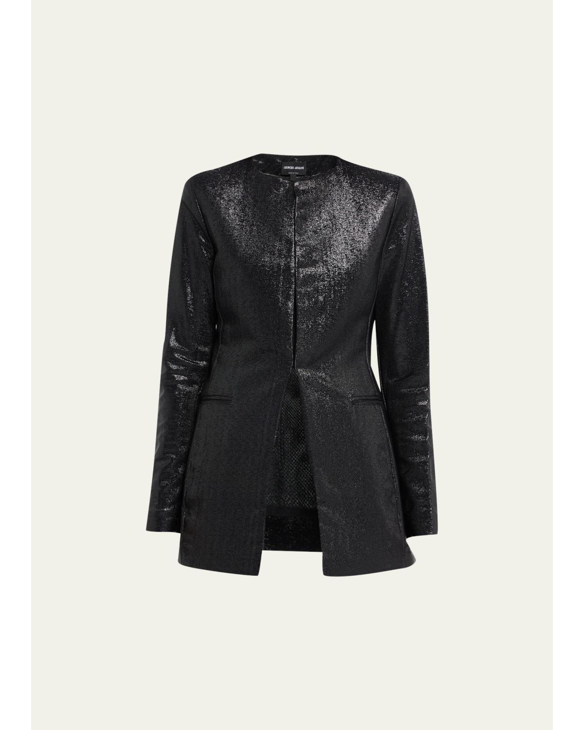 Sparkle Collarless Slim Jacket