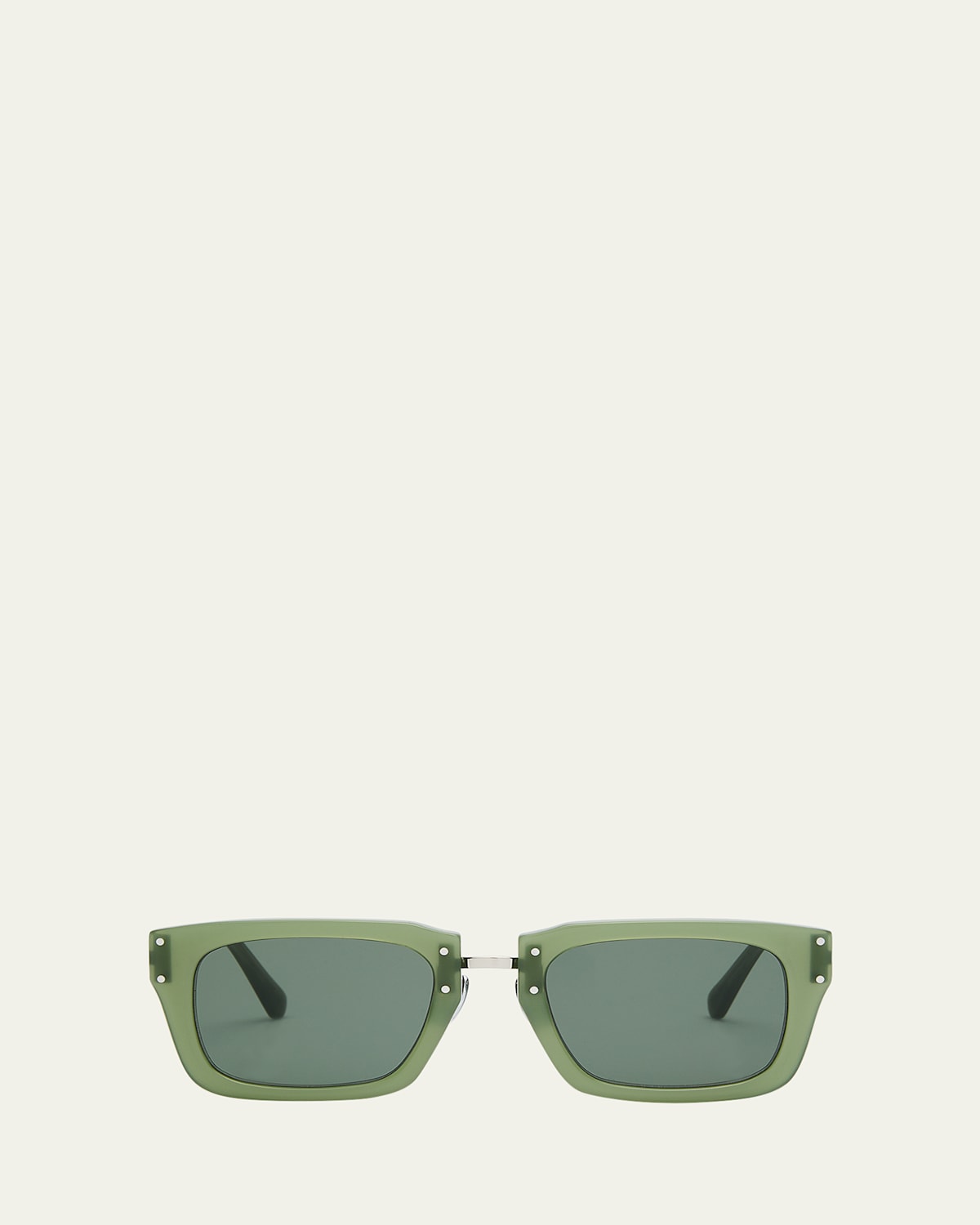 Jacquemus Les Lunettes Soli Acetate Rectangle Sunglasses In Multi-green