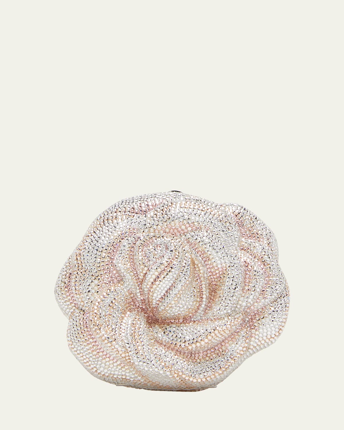 Judith Leiber Rose Blush Crystal Minaudiere In Silver Blush Multi