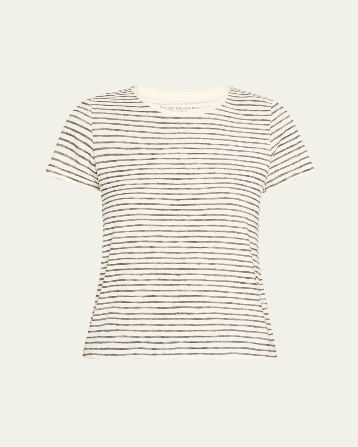 Majestic Cotton Striped Boat-neck Tee