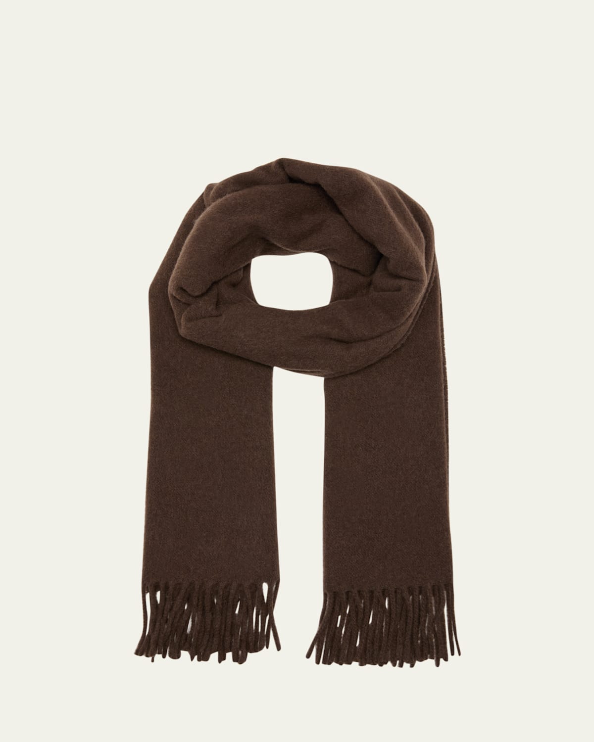 Totême Classic Virgin Wool Scarf In Washed Brown