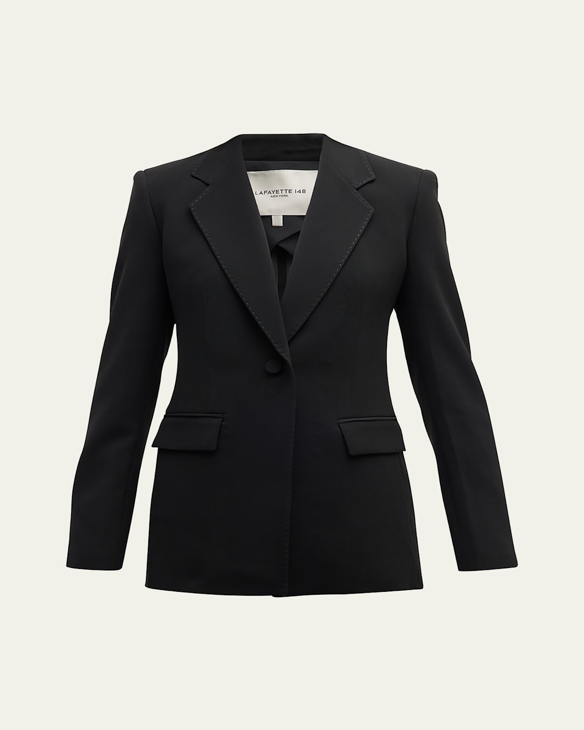 Lafayette 148 Responsible Wool Double Face Fitted Blazer In Black