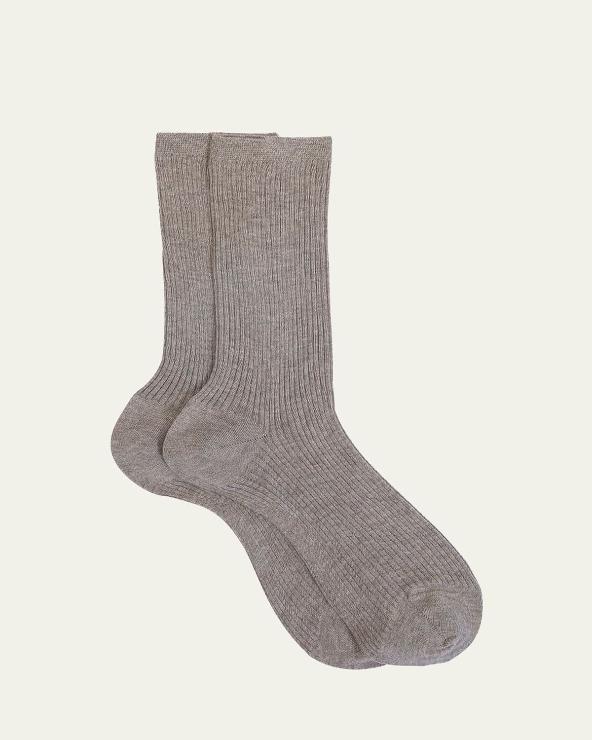 Maria La Rosa Ribbed Organic Cotton Crew Socks