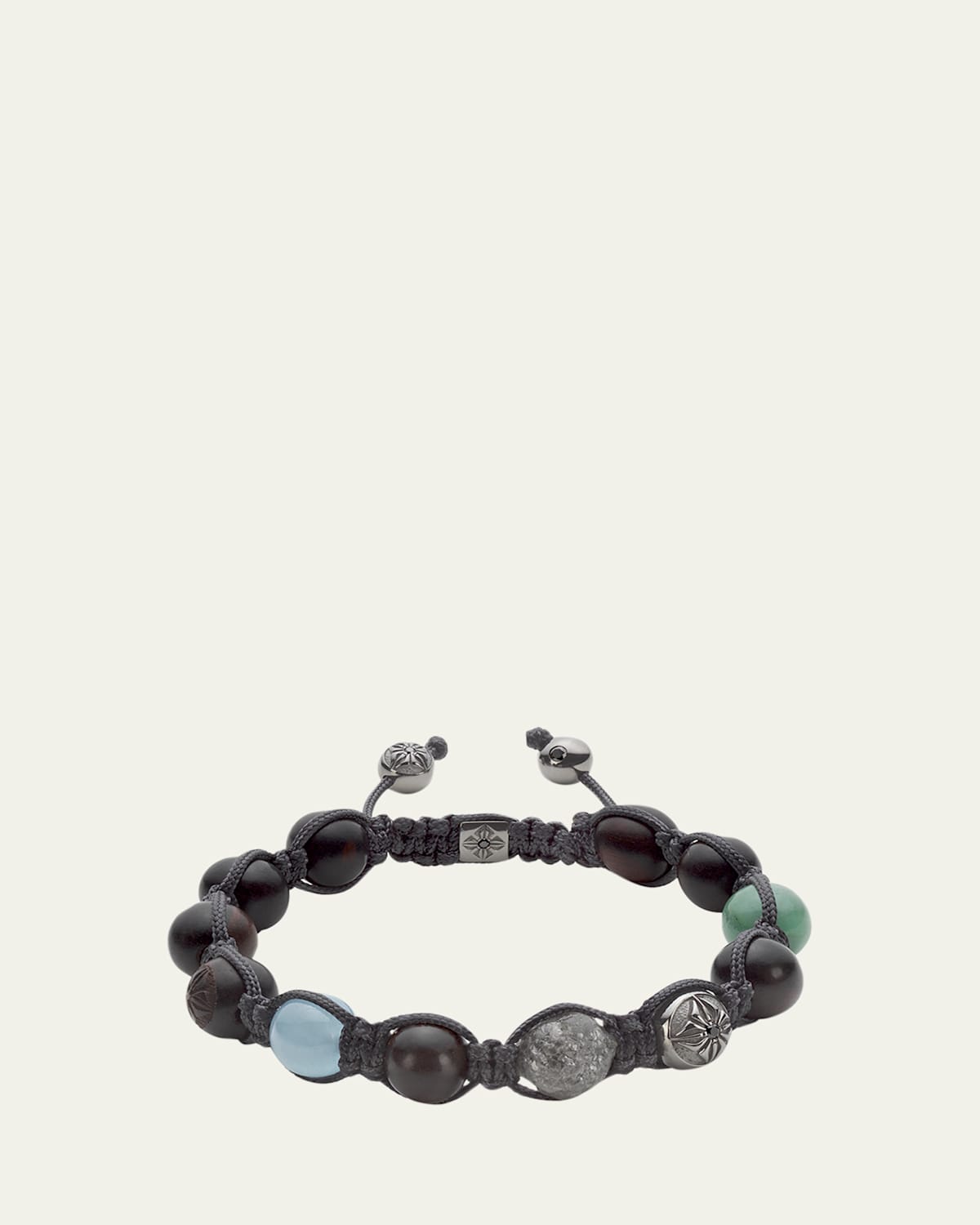 Men's Multi-Gemstone Beaded Bracelet with Diamonds