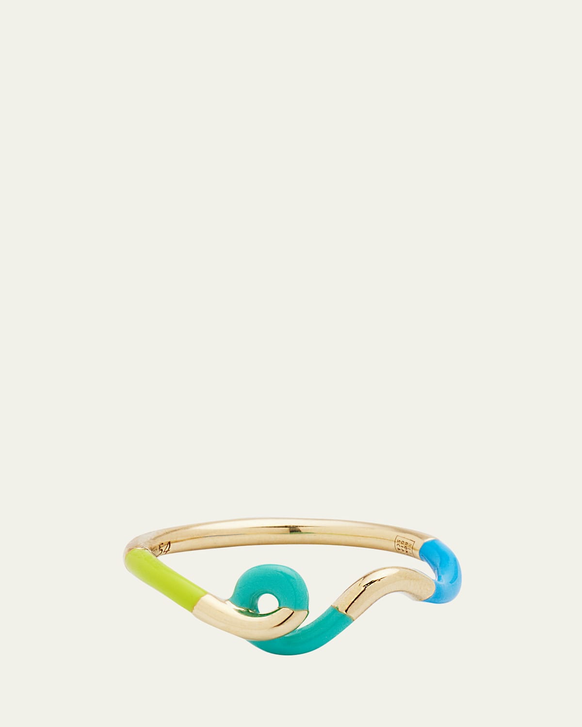 Wow Mini Snake Ring with Lime Green and Mint Enamel