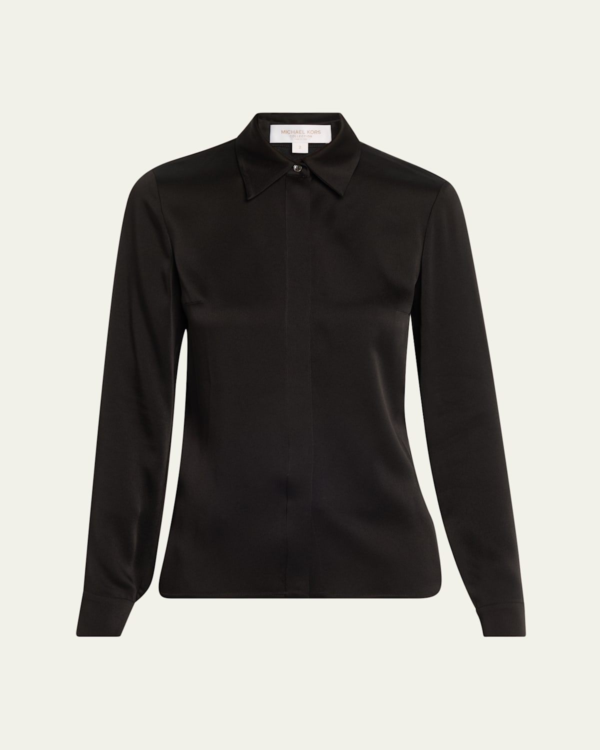 MICHAEL KORS HANSEN CHARMEUSE BUTTON-FRONT SHIRT 