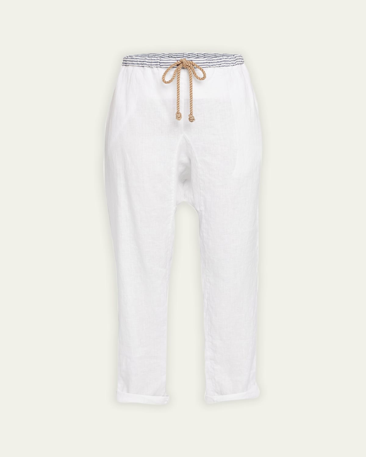 Carrot Linen Drawstring Trousers
