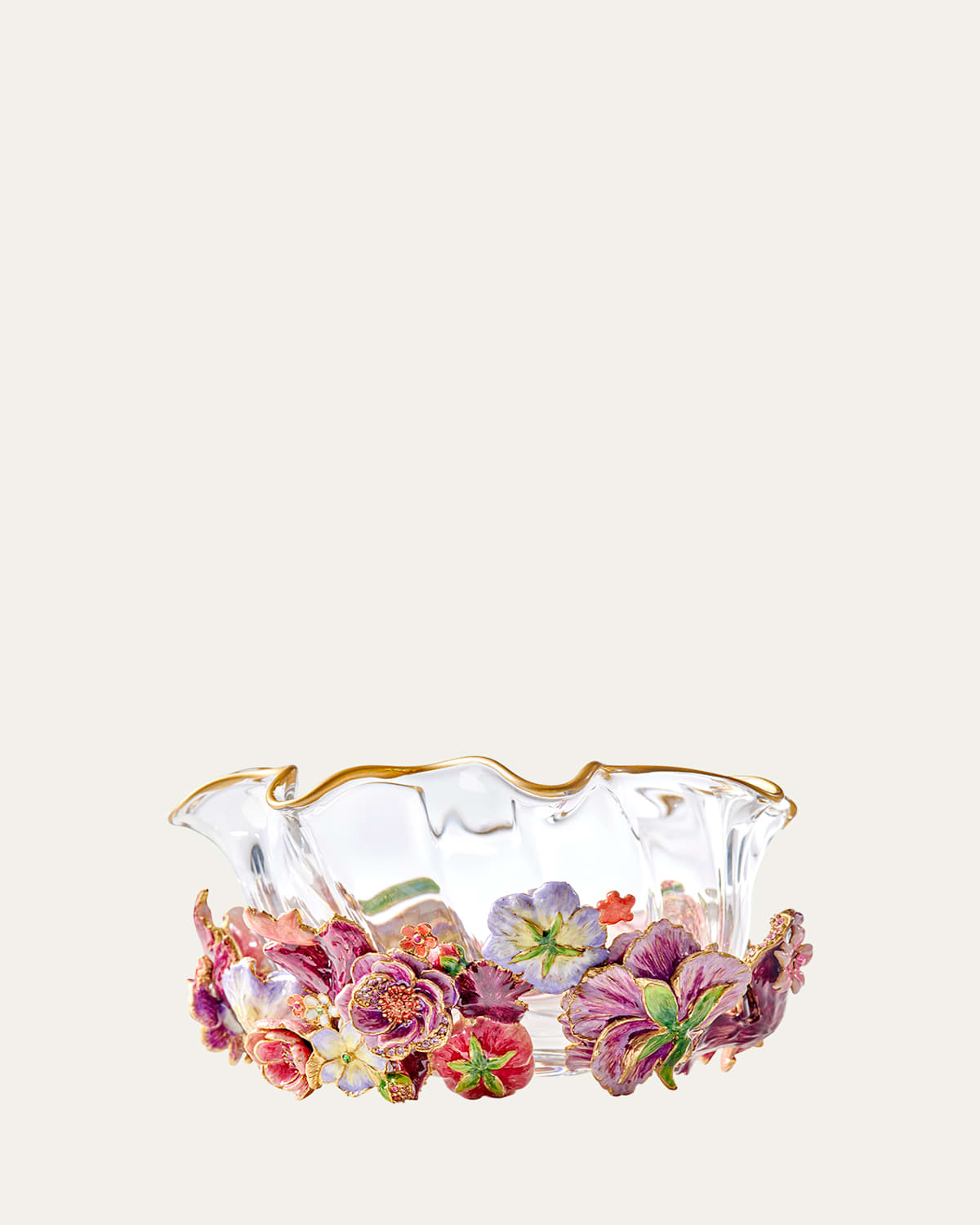 Jay Strongwater Small Bouquet Ruffle Flower Bowl