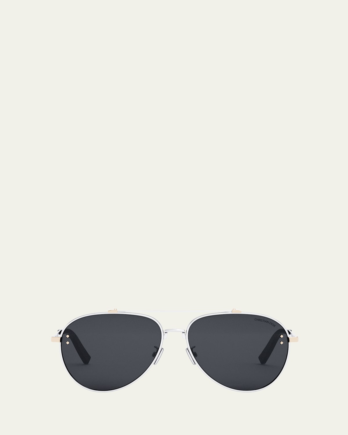 Dior Cd Diamond A1u Sunglasses In Shiny Palladium/smoke