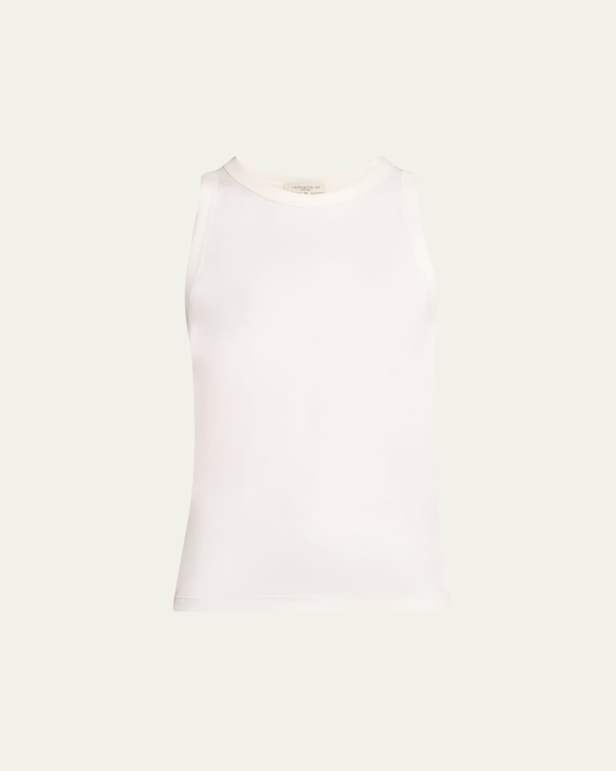Lafayette 148 Swiss Cotton Rib Racerback Tank In White