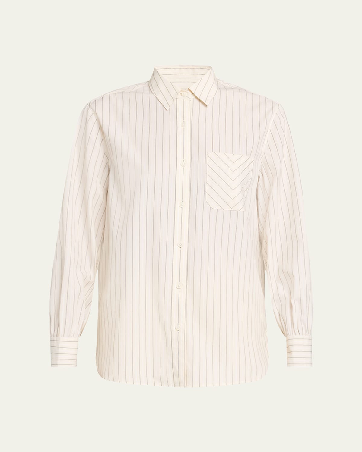 Rag & Bone Maxine Striped Button-front Shirt In Ivrystripe