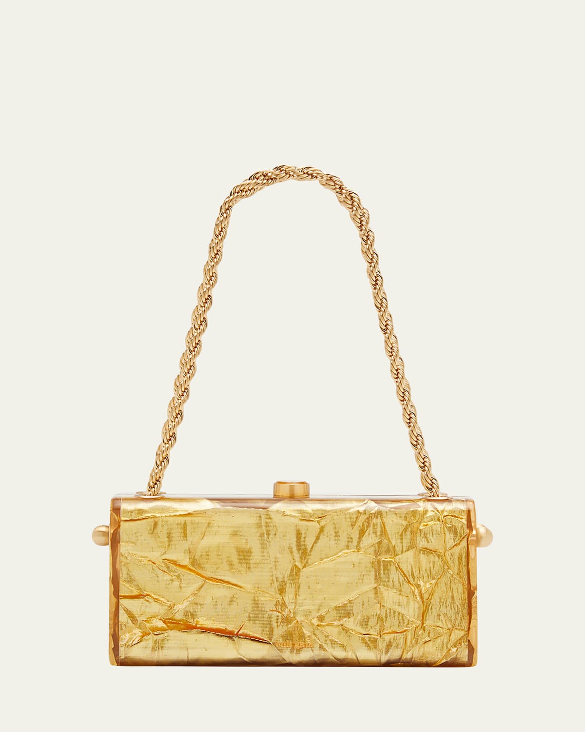 Cult Gaia Hajar Crinkled Acrylic Chain Shoulder Bag In Gold