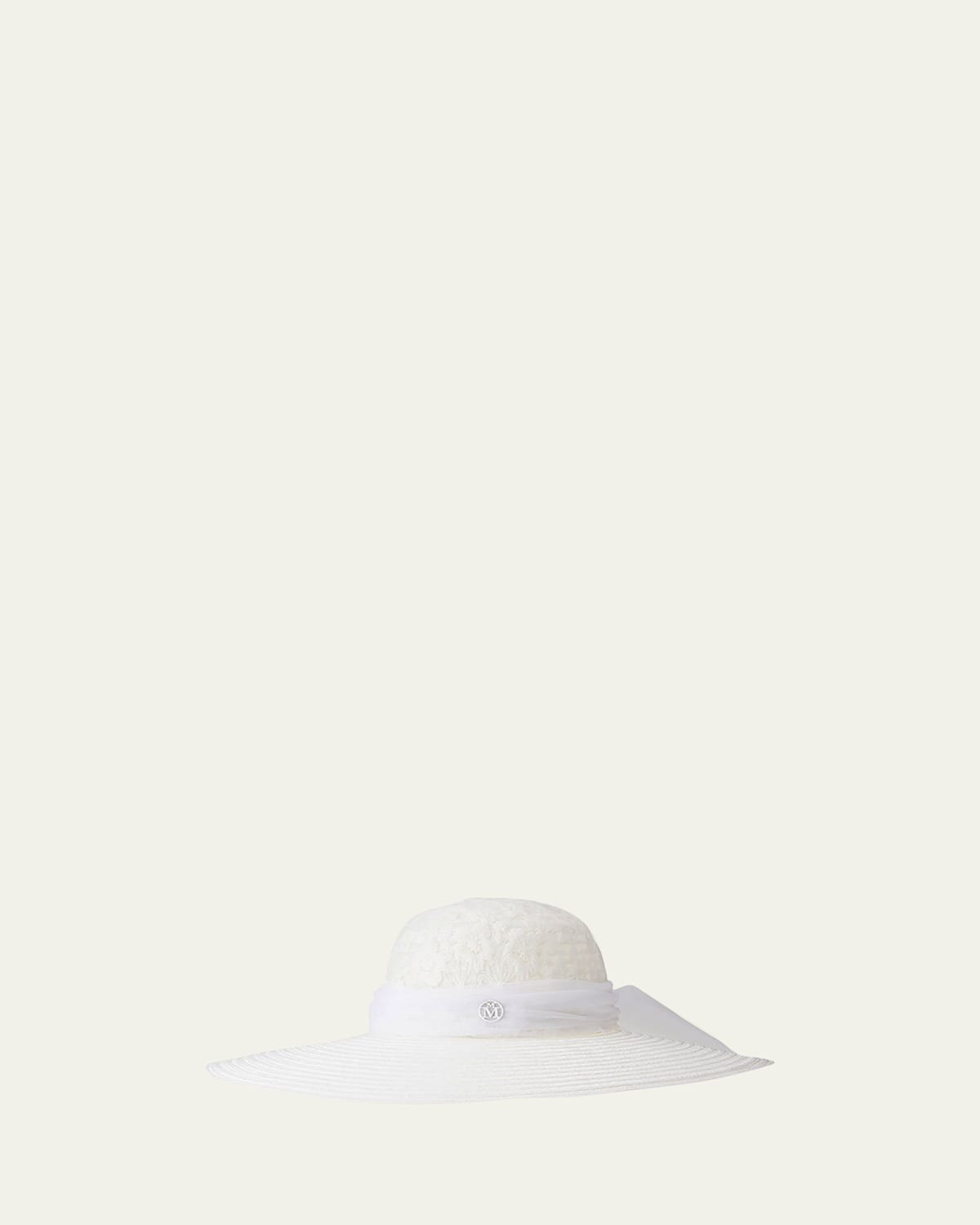 Maison Michel Bridal Blanche Summer Hat In White