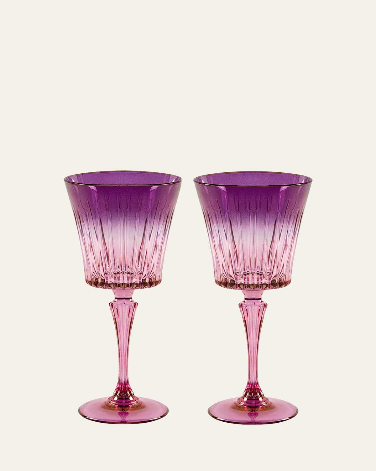 Luisa Beccaria Purple Shaded Stemmed Wine Glasses, Set of 2