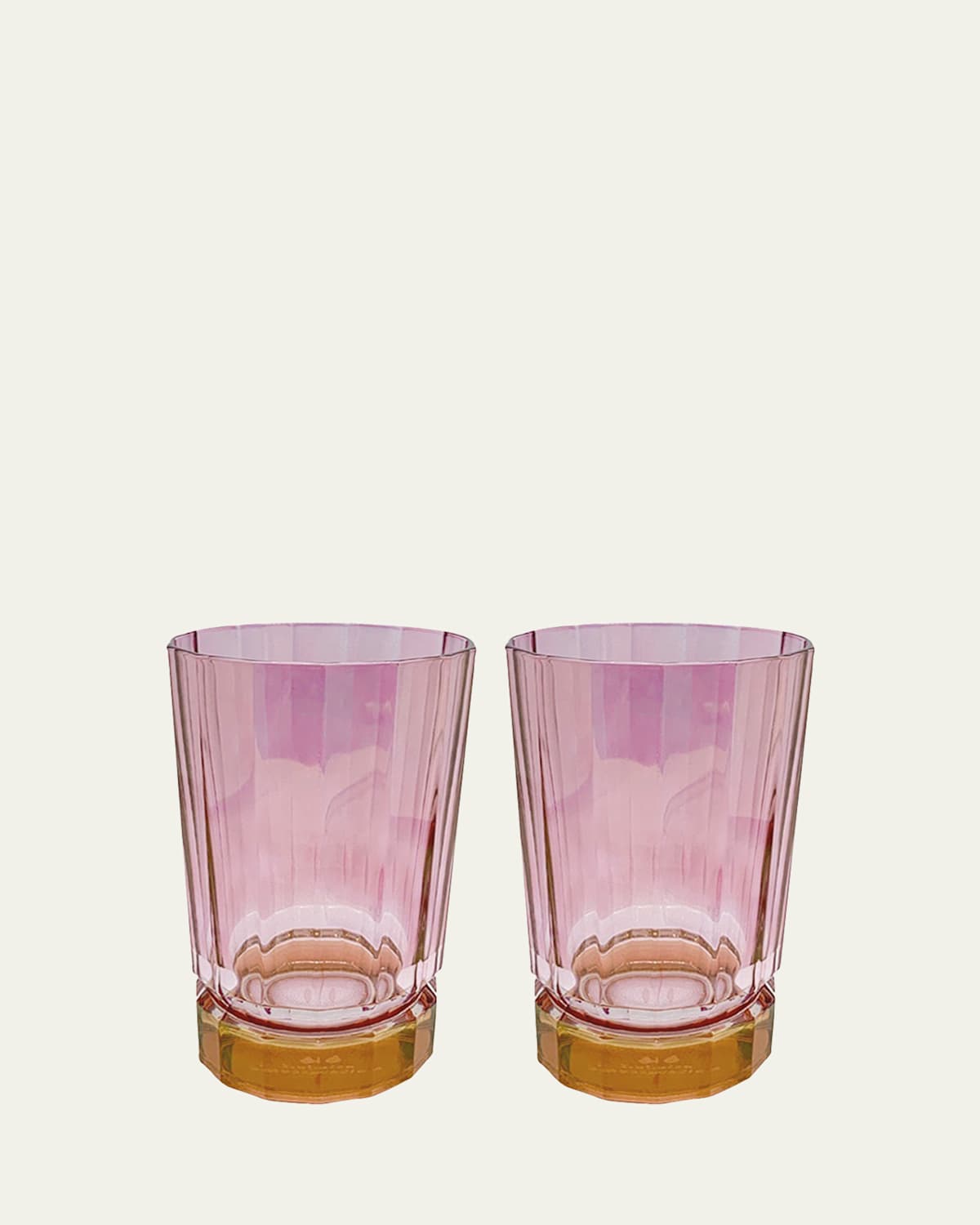Luisa Beccaria Pink Shaded Glass Tumblers, Set Of 2 In 113s Shaded From Red To Pink