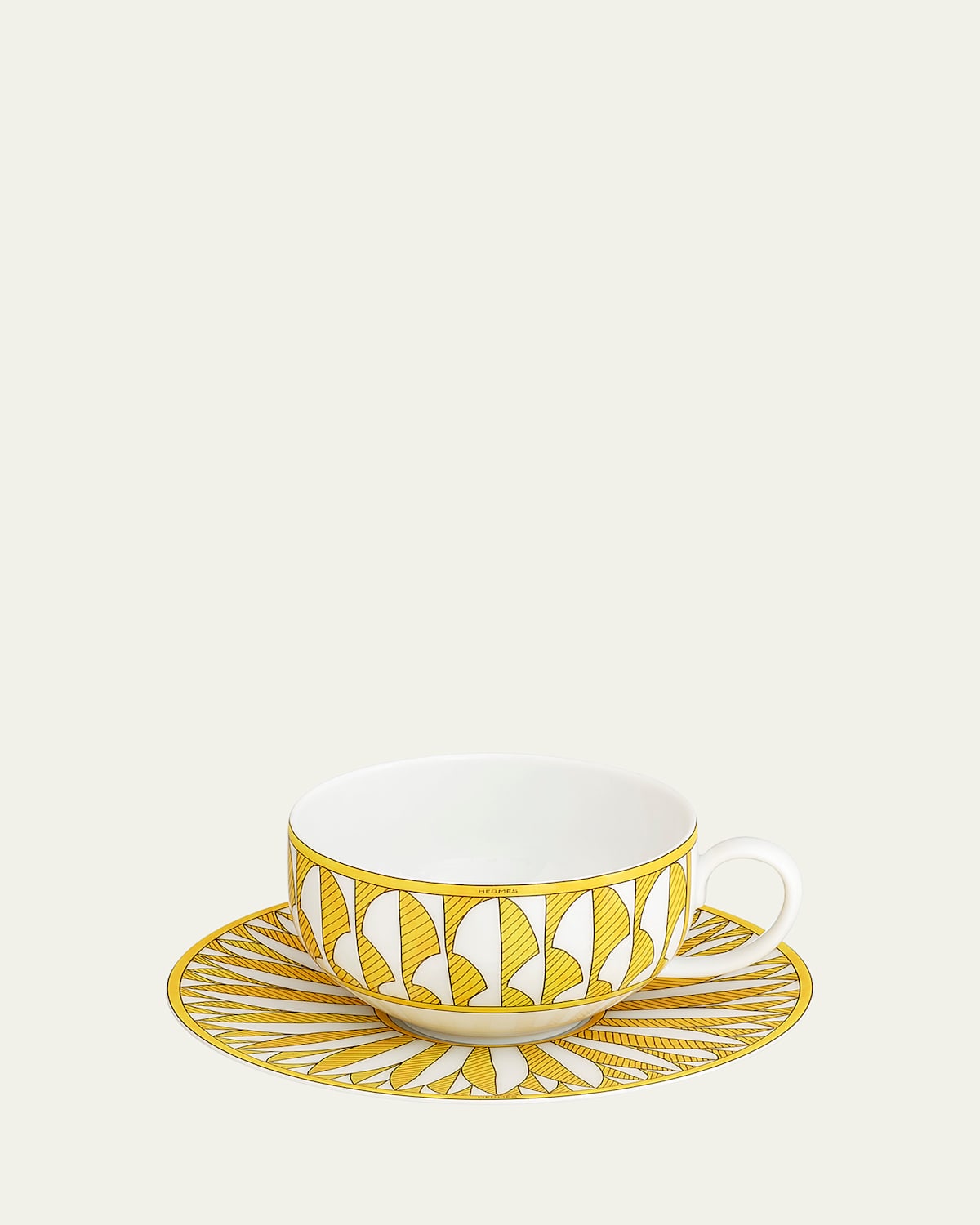 Pre-owned Hermes Soleil D' Tea Cup & Saucer Set