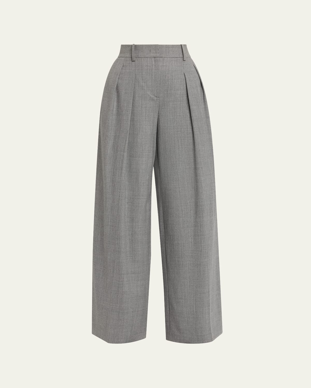 Michael Kors Pleated Wide-leg Slouch Trousers In Gray