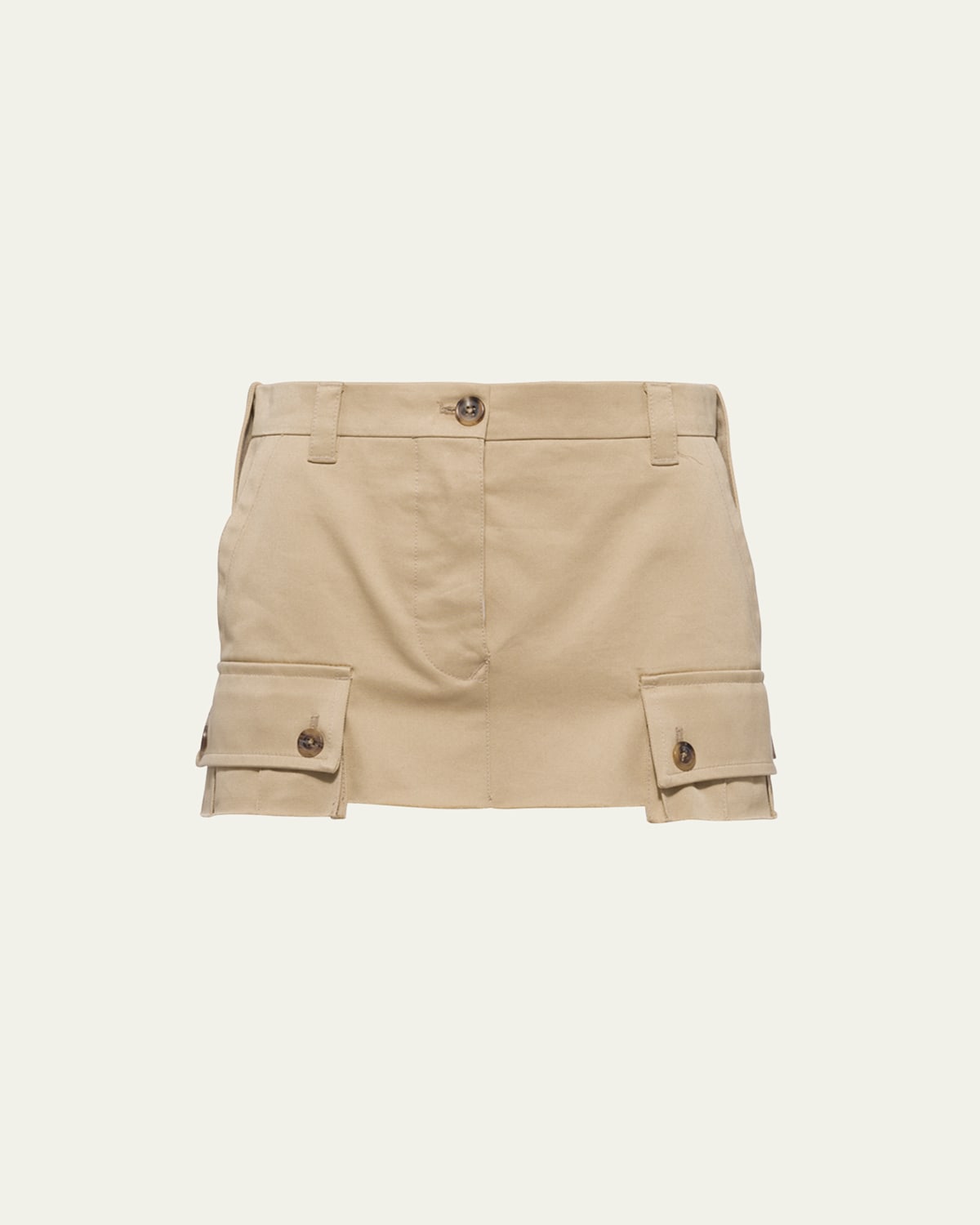 Miu Miu Chino Raw-cut Hem Mini Skirt In Corda