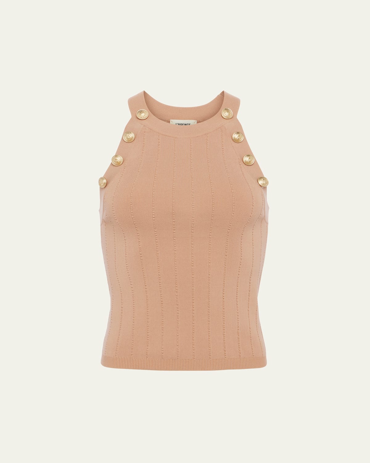 Rosemary High-Neck Button Tank Top